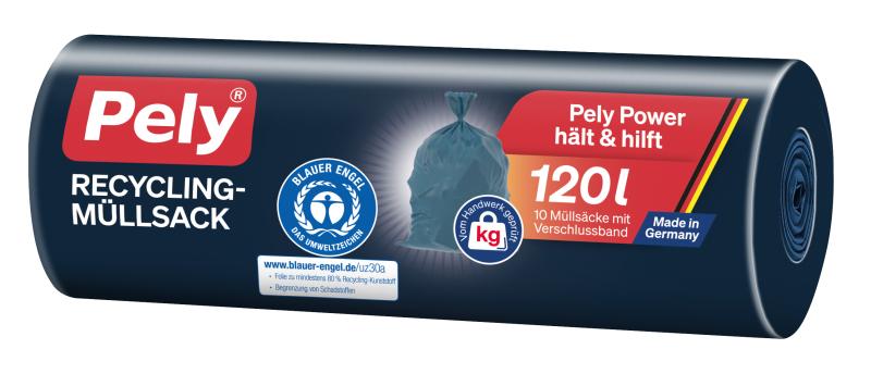 Pely Recycling-Müllsack mit Verschlussband 120 Liter