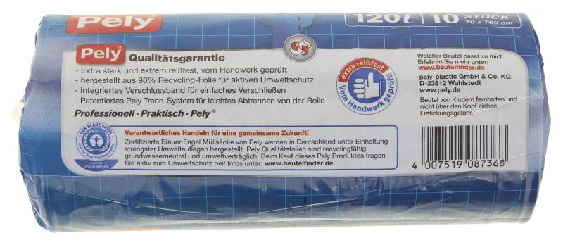 Pely Recycling-Müllsack schwarz  120 Liter