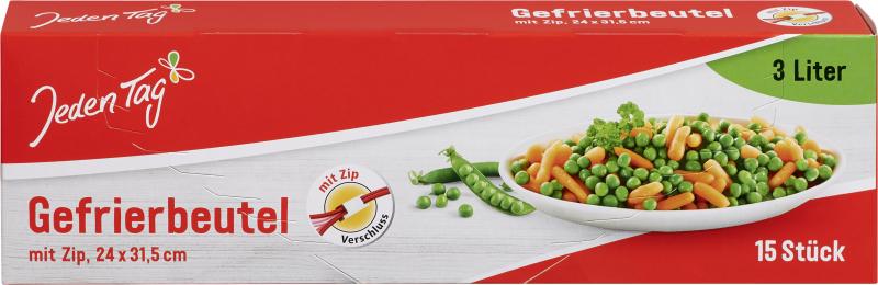 Jeden Tag Gefrierbeutel mit Zip 3 Liter