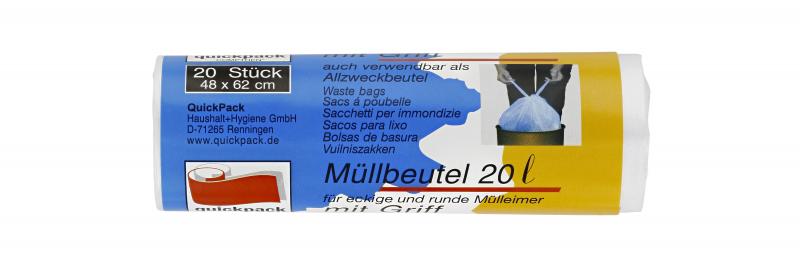 Quickpack Müllbeutel mit Griff 20 Liter