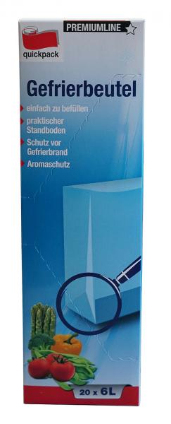 Quickpack Gefrierbeutel Premiumline mit Standboden 6 Liter