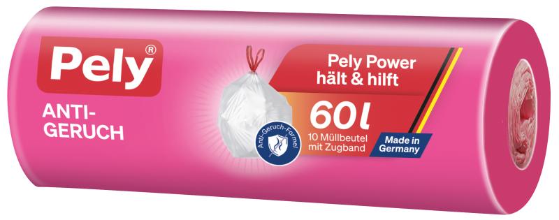 Pely Anti-Geruch Müllbeutel mit Zugband 60 Liter