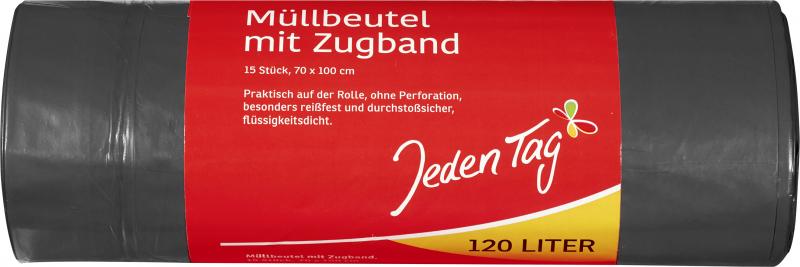 Jeden Tag Zugbandsäcke 120 Liter