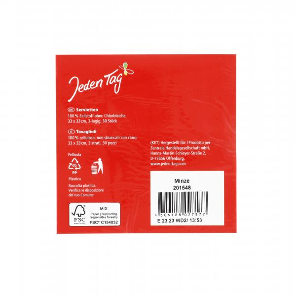 Jeden Tag Servietten 33x33cm mint