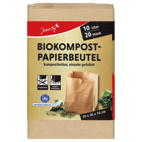 Jeden Tag Biokompost-Papierbeutel 10l