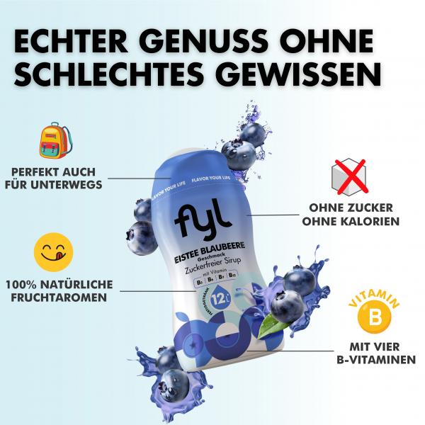 Fyl zuckerfreier Sirup Eistee Blaubeere Geschmack