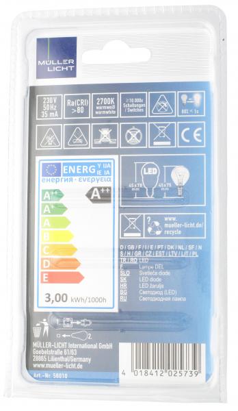 Müller Licht Leuchtmittel LED 3W E14 warmweiß