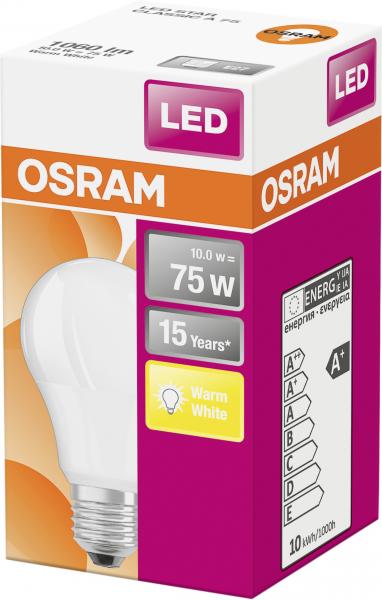 Osram LED Star Classic A75 10W E27 warmweiß