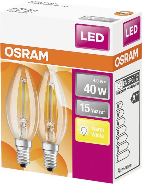 Osram LED Star Classic B40  4W E14 warmweiß